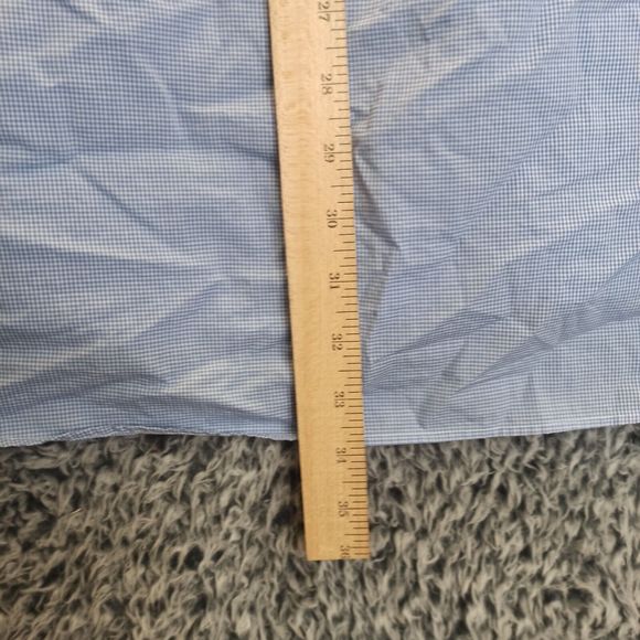 Ralph Lauren Shirt Men 17.5 34/35 Blue White Plaid Stripped Casual Button Down - Picture 7 of 8